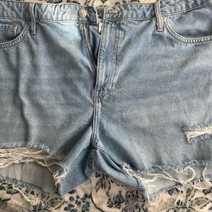 Forever 21 Light Blue Distressed Jean Shorts sz 18